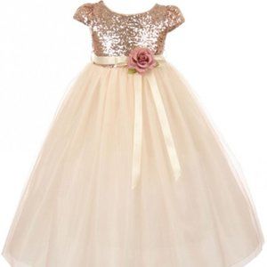 Girls Sleeveless Shiny Tulle Bridesmaid Party Birthday Flower Girl Dress…